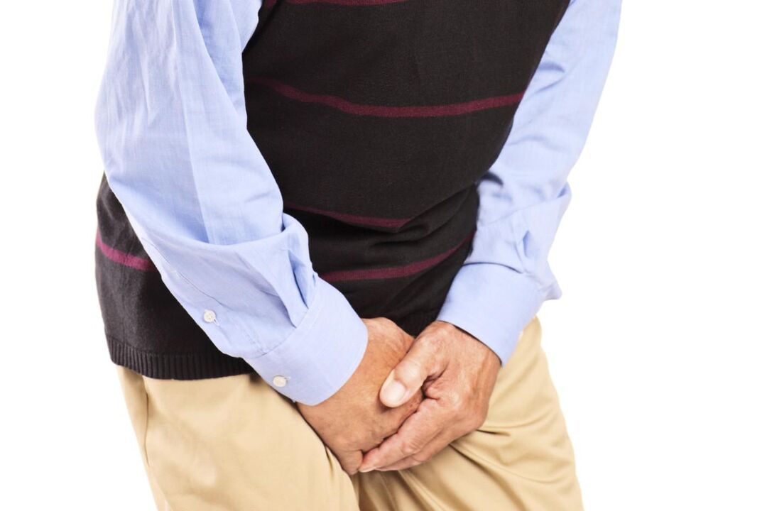 Männer mat congestive Prostatitis sinn gestéiert duerch schmerzhafte oder schaarfe Péng an der Leescht